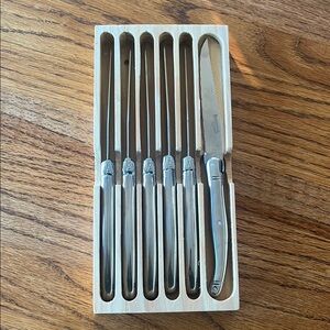 Laguiole Stainless Steel Steak Knife Set - Silver